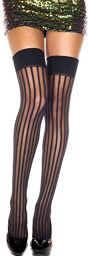 Bas sexy avec lignes verticales Noir