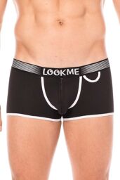 Mini-Pants noir échancré avec zip Noir