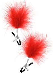 Pinces à seins pression réglable grande plumeau rouge Rouge