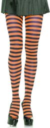Collant Rayures 2 tons Noir/Orange