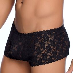 Boxer sexy Dentelle LACE MoB Noir