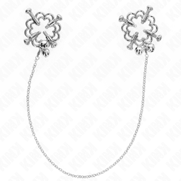 pinces à tétons fleur en métal avec chaîne