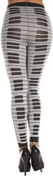 Leggings gris fashion imprimé touches de piano Gris