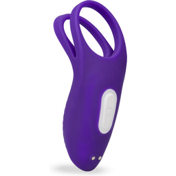 Double anneau vibrant avec stimulateur de clitoris Bucci - Cockring penien pour homme et couple - Violet foncé
