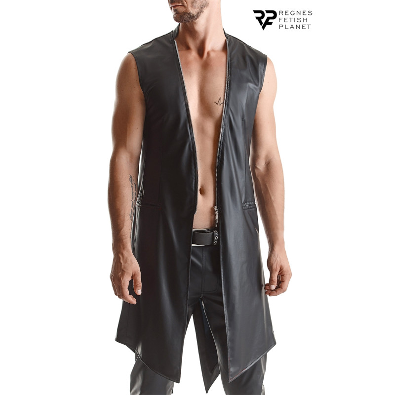 Veste longue sans manche wetlook Marco