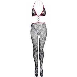 Catsuit séduisant - Noir/Rouge