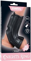 Ridge Knights Ring - Manchon vibrant pour pénis et scrotum (Ø 2,8 cm) - Noir