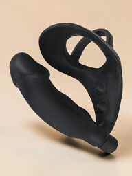 Anneau vibrant avec plug anal en silicone doux