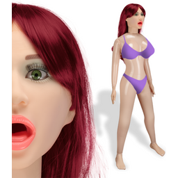 Poupée gonflable haute qualité rousse yeux verts Leana