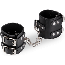 Menottes poignets cuir noir BDSM