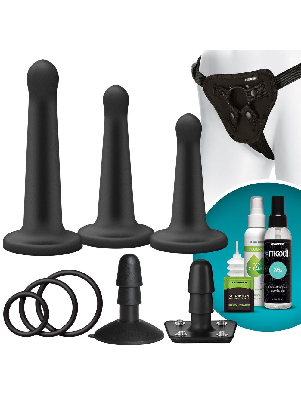 Coffret Gode Ceinture Vac-U-Lock Platinum Pegging