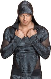 T-Shirt capuche et manches longues Noir