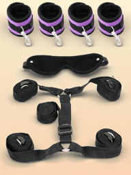 Kit de contrainte Under Bed Violet et masque (5 pièces)
