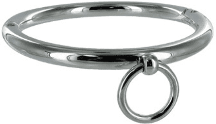 collier bdsm avec anneau 18cm