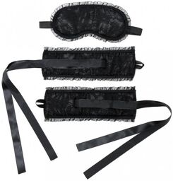 Menottes satin avec masque noir