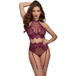 Ensemble Porte-Jarretelles Violet