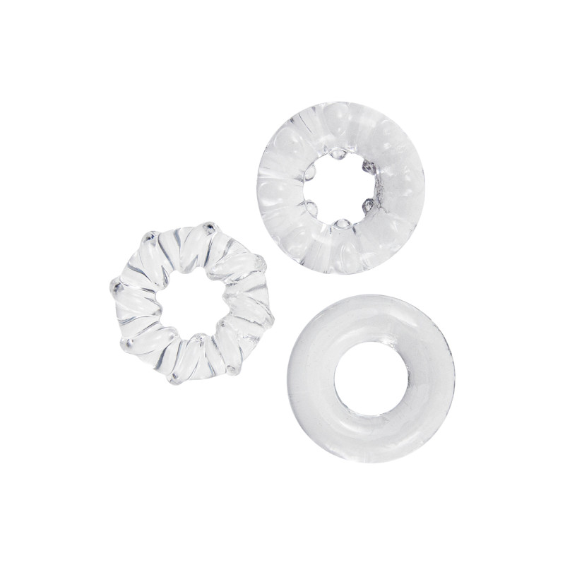 3 cockrings transparents