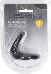 Double O Cockring en Silicone - L - Noir