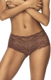 Shorty en dentelle couleur cacao Cacao