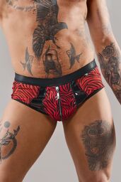 Shorty à zip en tulle zébré Rouge