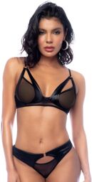 Ensemble 2 pièces en wetlook noir Wetlook noir