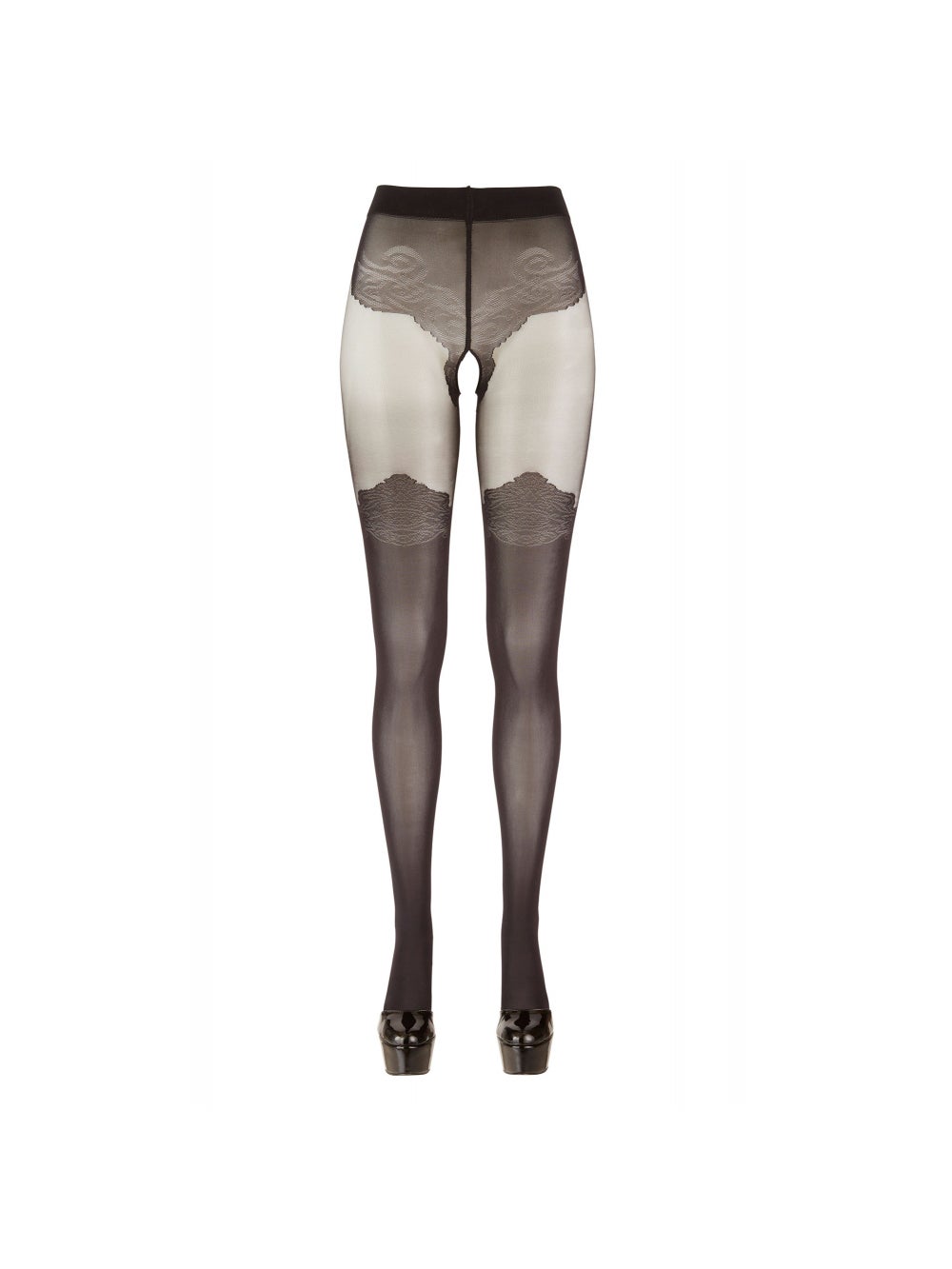 Collant Noir Ouvert 2 Epaisseurs