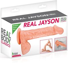 Gode réaliste veiné avec testicules et ventouse 21cm Peau