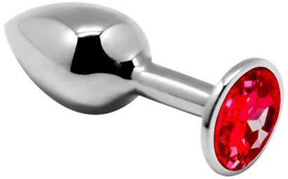 Plug anal bijou mini métal M Rouge
