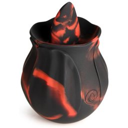 BLOOMGASM - Black Kiss Vibrateur Rose Rimming - Rouge/Noir