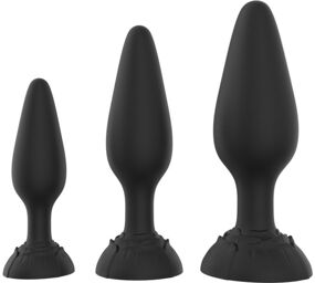 Kit de 3 Plugs Rolarose 11 x 4.1cm Noir