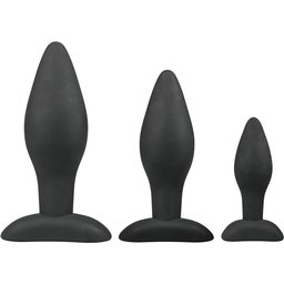 EasyToys - Lot de 3 plugs anaux - Noir