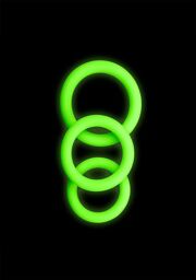 Kit 3 pièces Cock Ring - Glow in the Dark - Neon Green