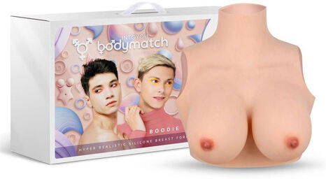 Boodie - Prothèses mammaires réalistes en silicone - Bonnet D - Nude