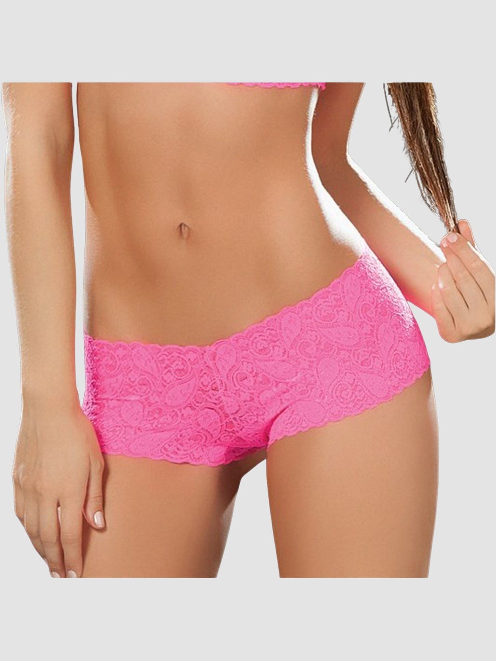 Shorty 90 Hot Dentelle Rose