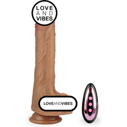 Gode godemichet ventouse vibrant va-et-vient et chauffant Yacine gode vaginal ou anal homme ou femme - Peau mate