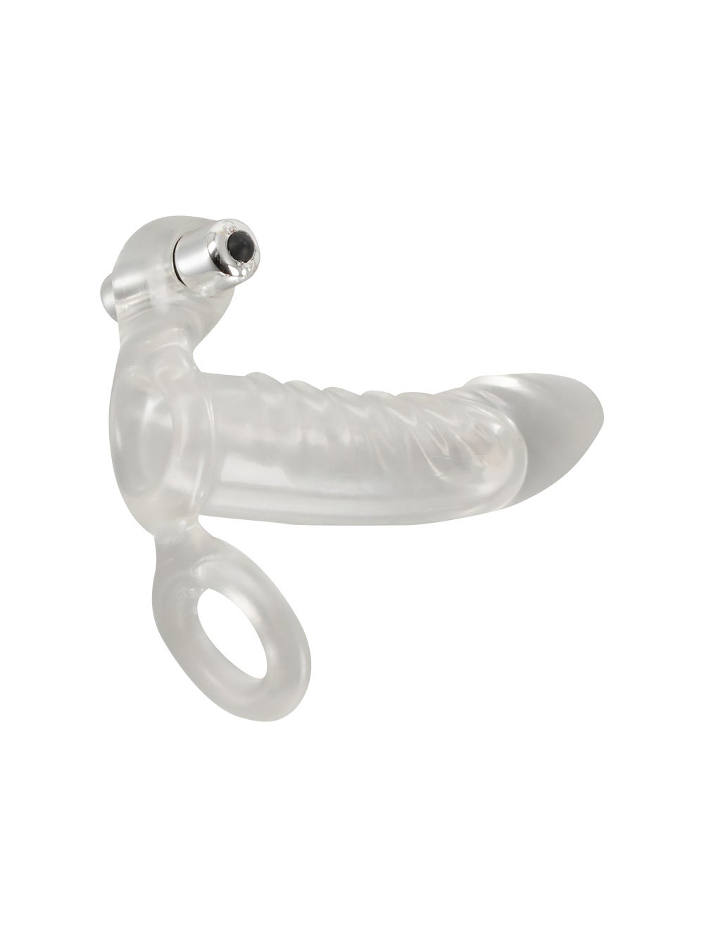Gaine à Pénis Vibrante avec Ball Strap Crystal Clear
