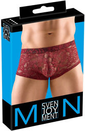 Boxer en dentelle rouge foncé Rouge
