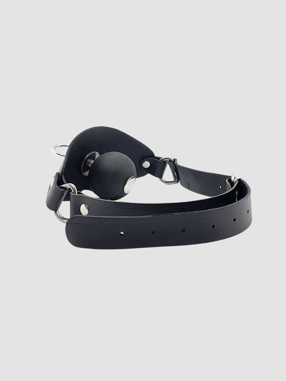 Bâillon boule et masque cuir et silicone Super
