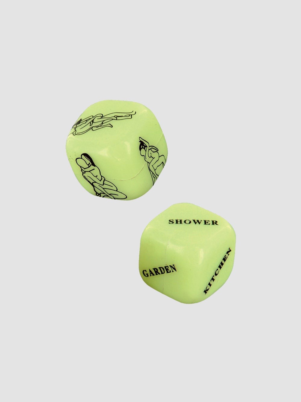 Dés érotiques phosphorescents