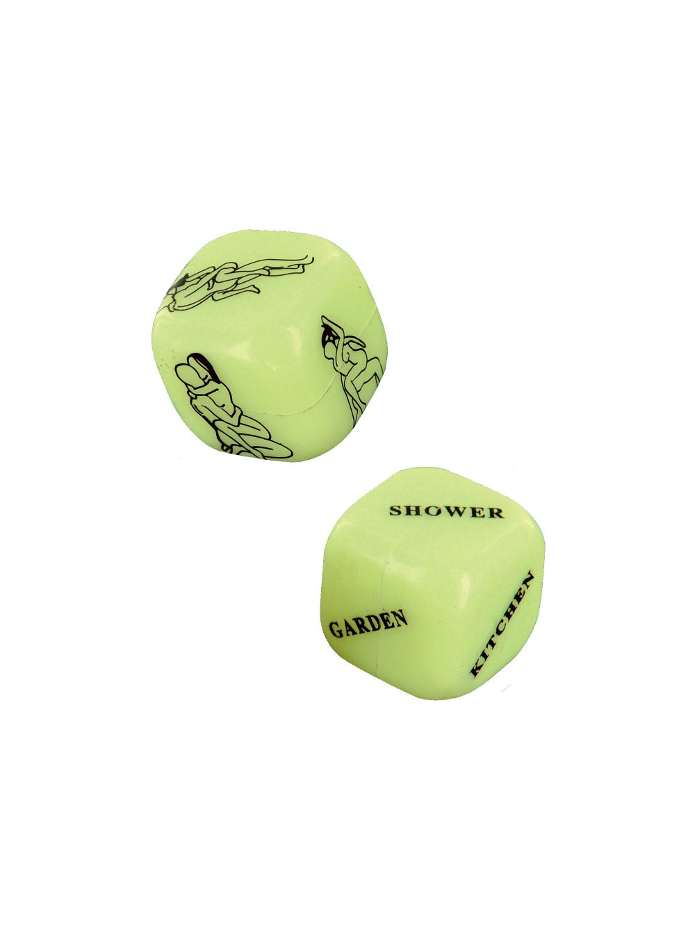 Dés érotiques phosphorescents