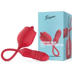 – Rose Godemichet Vibrant Poussant – Rouge