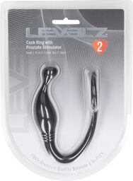 Cockring en silicone avec stimulateur de prostate - S - Noir
