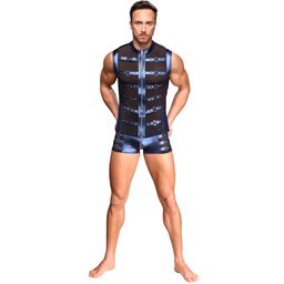 Chemise sans manches à effet métallisé mat