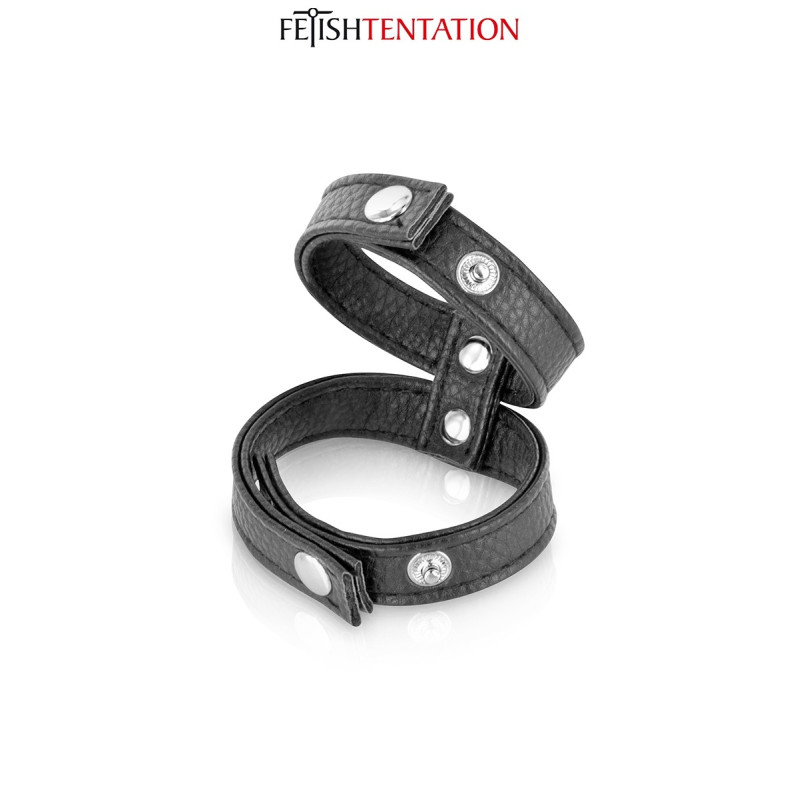Double cockring simili cuir