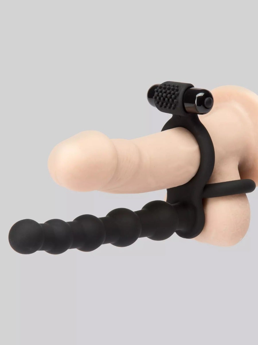 Anneau vibrant double pénétration Double Fun Beaded