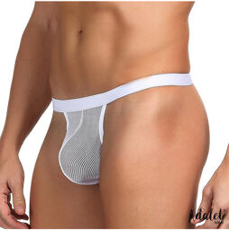 Tanga en résille Titan Taille Unique Blanc