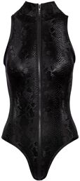 Body imitation peau de serpent Noir