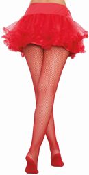 Collant résille rouge avec pieds renforcés Rouge