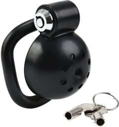 Cage Round Lock 4 x 3.5 cm Noire