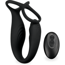 Vibromasseur sex toy homme gode anal Stimulateur prostatique vibrant avec cockring Roxar - Noir